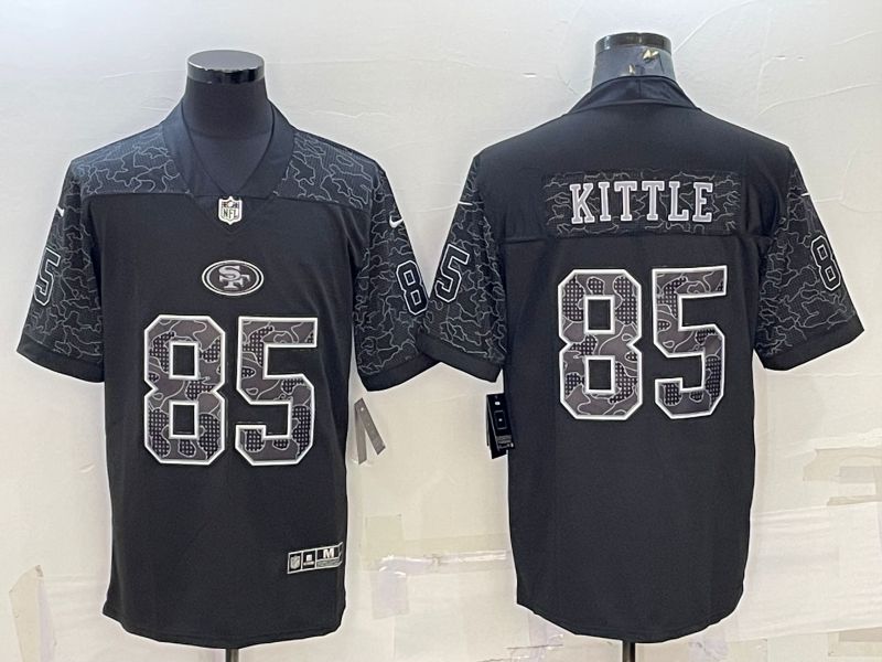 Men San Francisco 49ers #85 Kittle Black Reflector 2022 Nike Limited NFL Jersey